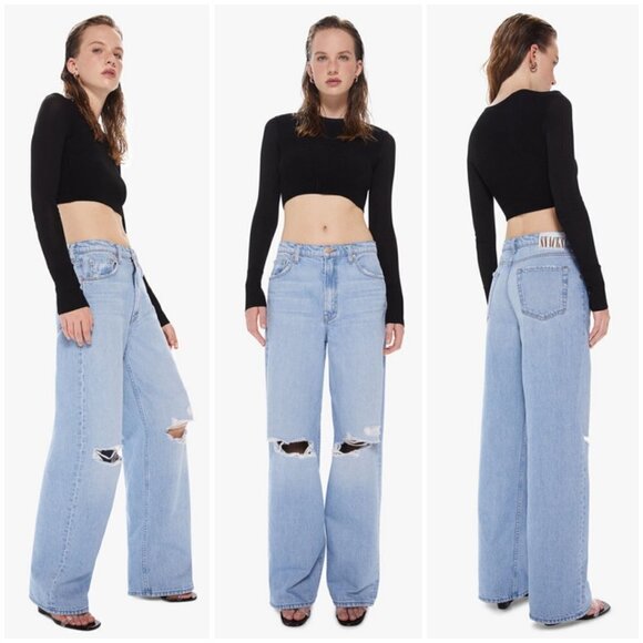 💕MOTHER SNACKS!💕 The Fun Dip Puddle Jeans ~ Lots Of Nibbles 26 NWT - Picture 8 of 16